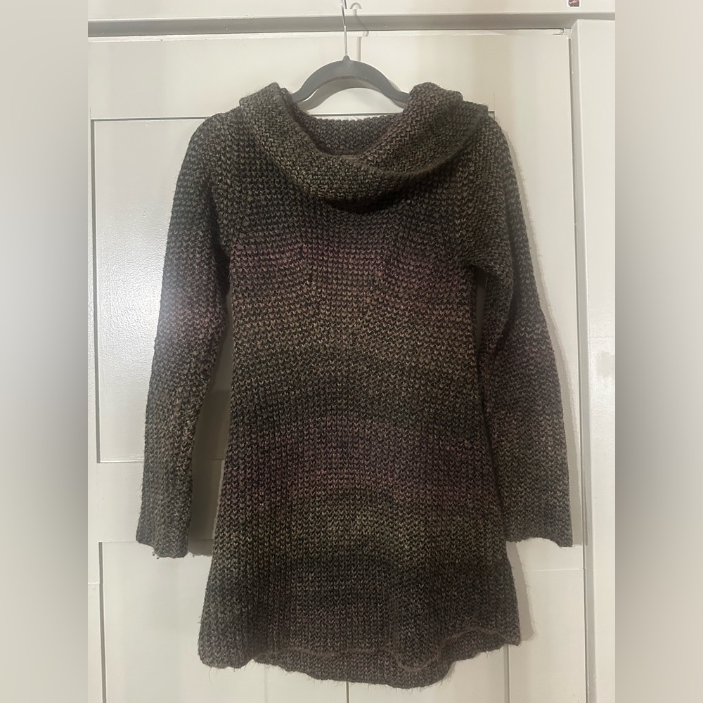 Prana Olive and Plum Knit Sweater